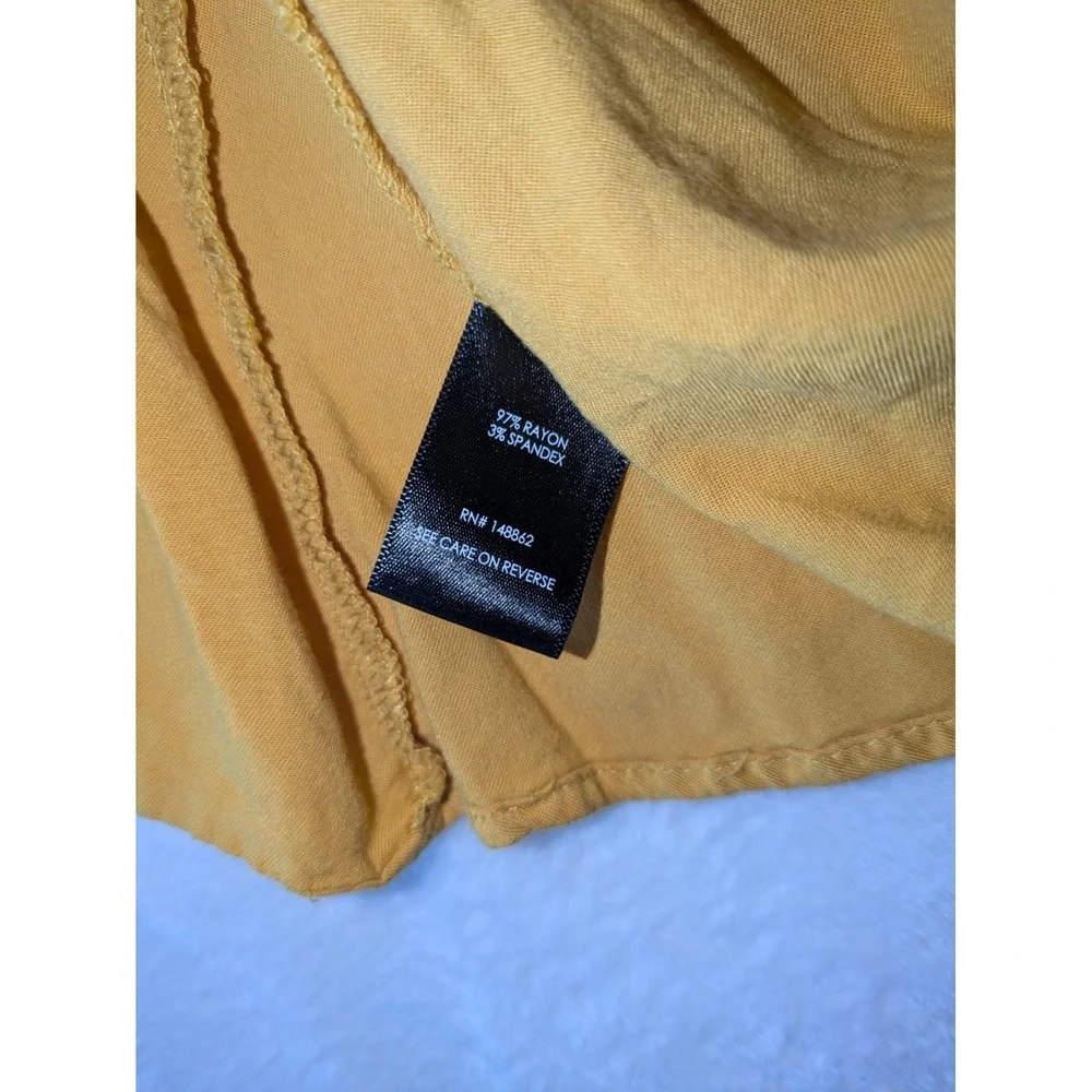 Torrid Cami Tank Top Womens 0 Mustard Yellow Button Front Babydoll Flared Straps